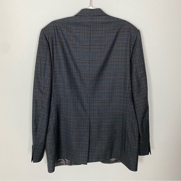 Lauren Ralph Lauren Plaid Sport Coat Blazer Suit Jacket Mens 44L Grey Brown Wool - Picture 2 of 6